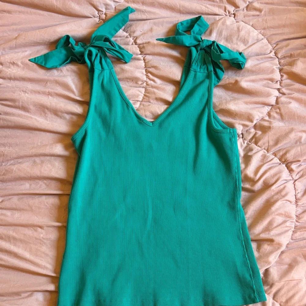 Maeve by Anthropologie Rafaela bow tie tank in teal